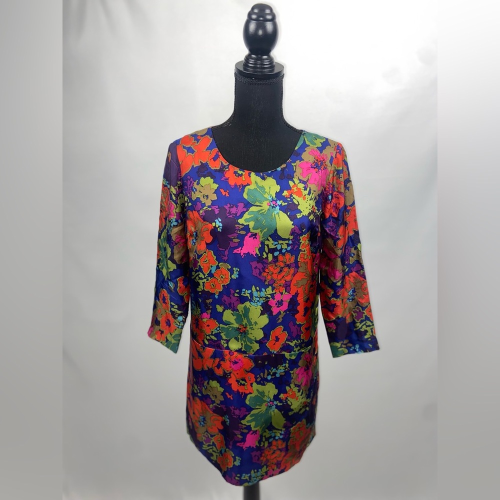 Silk Dress J.Crew Quarter Length Sleeve Size 0 XS front pockets